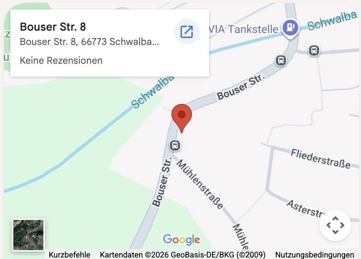 Localisation du cabinet Epicure – Bouser Str. 8, 66773 Schwalbach sur Google Maps
